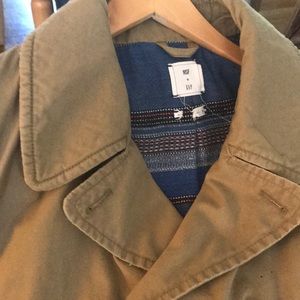 Price Firm! NWT! Men’s GAP Double breasted jkt.Beige Khaki. Plaid Flannel Lining